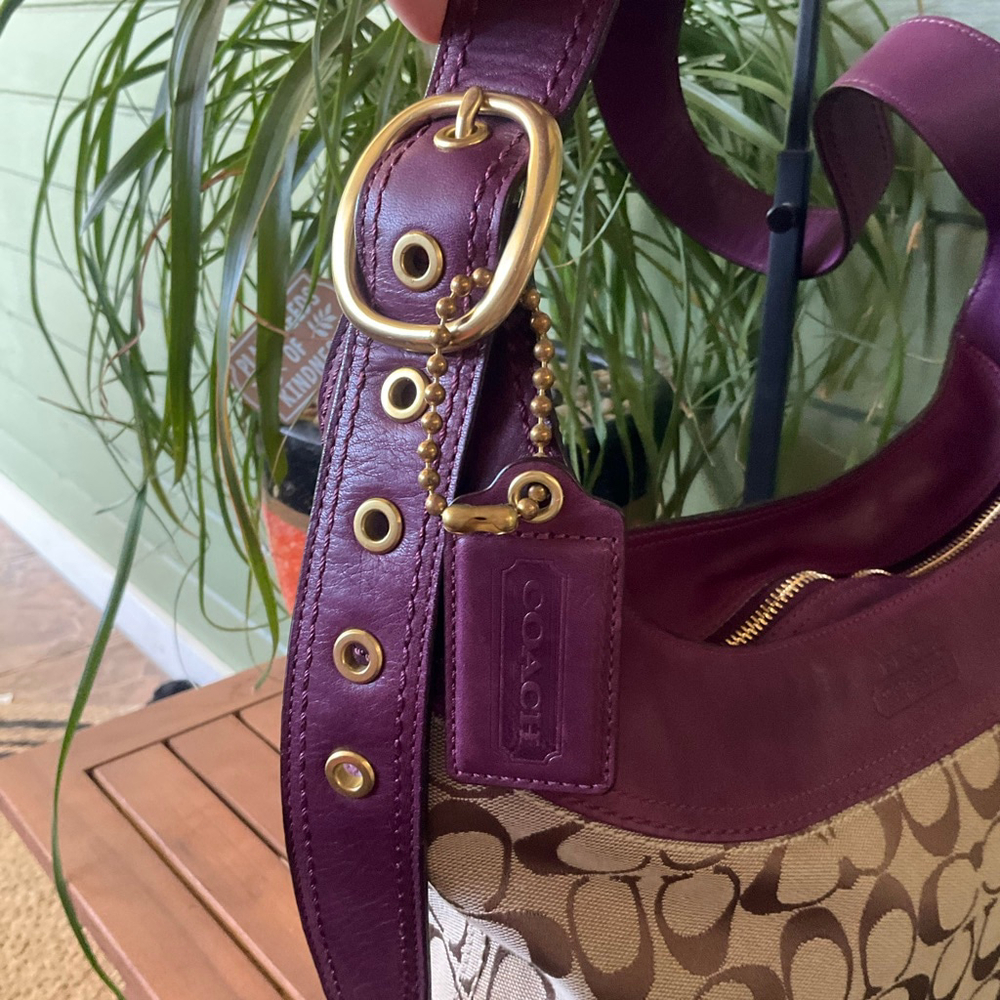 COACH Bleeker Sophie Signature Hobo Brown/Purple EUC Vintage - Picture 3 of 8